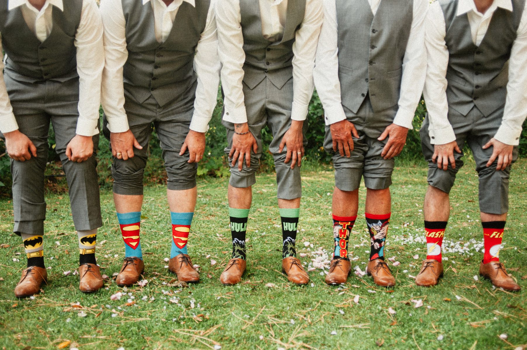 Groomsmen funny socks in Tuscany